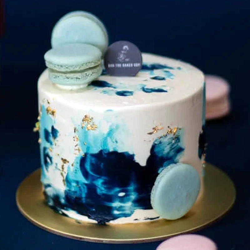 Minimalist Shades of Blue Mini Cake